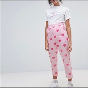 RARE Lazy Oaf Heart Trousers